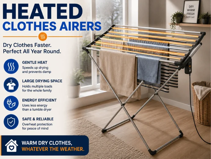 Heated Clothes Airer: Complete Guide to 5 Key Features, Running Costs & Buying Guide 