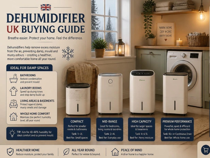 Dehumidifier in the UK: How to Choose the Best Dehumidifier for Damp, Condensation, Laundry, Running Costs, and Cold Rooms in 2026